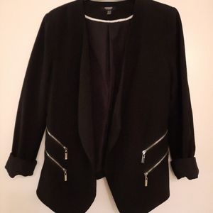 Black blazer with zipper detail